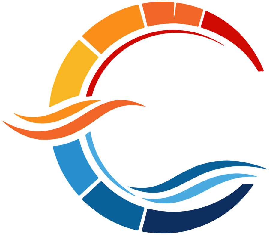 Prestige Heating and Air Conditioning circular flame and snowflake icon mark